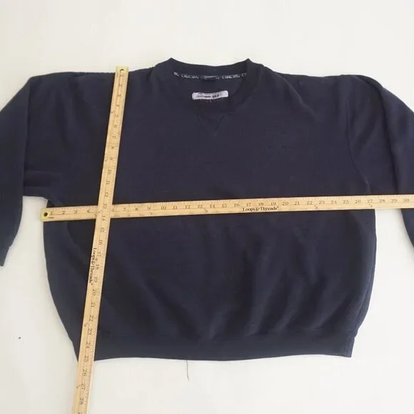 Vintage Cherokee Navy Cotton Blend Boxy Fit Crewneck Sweater XL - Picture 3 of 9